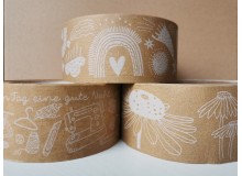 Papier Klebeband bedruckt Blumen - 50m